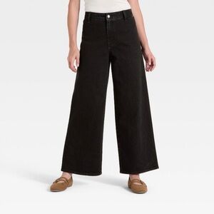 Universal Thread Wide Leg Sailor Ankle Jeans Sz 4 Black